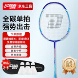 红双喜（DHS）羽毛球拍单拍全碳3U超轻进攻型锐风587附3球