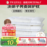 罗莱家纺 枕头枕芯脊椎枕 100%全棉决明子荞麦花草护颈低枕 46*72