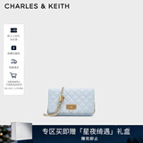 CHARLES&KEITH经典菱格链条小方单肩斜挎包包女包生日礼物新年礼物CK2-70160131 Sea Salt Blue海盐蓝（新色） 小包