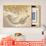 墨派（Mopai）电表箱装饰画免打孔现代简约轻奢配电箱推拉式遮挡画网络线挂画 五福临门B款 液压80*70 遮盖电表箱70长x60高