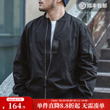 马登工装美式空中MA1飞行员夹克军事风短款外套复古棒球服男潮秋上衣 黑色 XL
