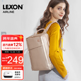 乐上（LEXON）商务双肩电脑包女13.3英寸笔记本双肩背包时尚出差户外书包金色