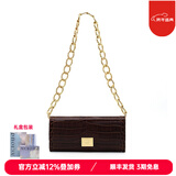 A.Cloud复古鳄鱼纹牛皮奢品链条斜挎女包 送礼物 咖啡鳄鱼纹