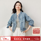 尚都比拉春秋款纯棉牛仔外套短款高级感女装气质休闲百搭上衣 牛仔蓝 L 