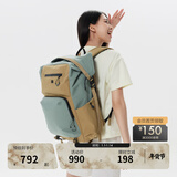 KOLON SPORT/可隆双肩包 男女同款防泼水格纹撞色多隔层露营休闲双肩背包 LUBP4AT001-CA 驼色 XXX