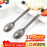 SHUANG YU一次性直柄勺子100支加厚塑料独立包装蛋糕甜品拌饭水果捞勺子