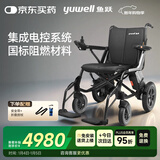 鱼跃(yuwell)电动轮椅车D130GL老人折叠轻便智能轮椅锂电池灰色