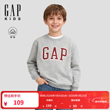 盖璞【大小童同款】男女童2025秋季新款logo抓绒卫衣儿童装829305 灰色 160 /76(14岁以上)