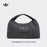 adidas「云朵包」牛仔风大容量运动挎包女子阿迪达斯官方三叶草 黑色 NS