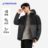 迪卡侬外套男冬加厚风衣防水棉服黑色S 5023787