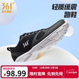 361°运动鞋男鞋秋冬季透气网面跑鞋黑色通勤轻质户外慢跑步鞋 曜石黑/361度白【透气网布】 45