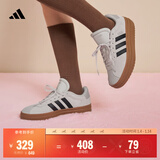 adidas「T头鞋」VL COURT BOLD厚底增高休闲板鞋德训鞋女阿迪达斯   浅灰色/黑色   36