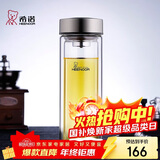 希诺（heenoor）双层玻璃杯男家用商务办公泡茶杯子过滤车载水杯XN-9607 410mL