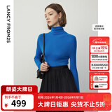 朗姿骐骥红【羊毛Basic衣橱】纯羊毛毛针织衫冬季新款修身长袖毛衣 舰队蓝色 M