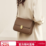 金狐狸（FOXER）头层牛皮女士包包女包大容量单肩包斜挎包跨年元旦礼物送女生女友