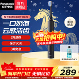 松下（Panasonic）电动牙刷男士女士专用 去渍护龈双效清洁 滑屏解锁可视化电量 情侣电动牙刷 生日礼物送男友送女友 EW-DC20-K 黑色