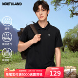 诺诗兰（NORTHLAND）25夏季情侣短袖T恤户外速干清爽户外徒步休闲短袖速干t恤 纯黑色-87E男 L (170) 女170/男175