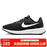 耐克NIKE女跑步鞋REVOLUTION6运动鞋DC3729-003黑白35.5