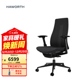 HaworthFern人体工学电脑椅居家办公电竞椅高背升降椅书房家用高端老板椅 全黑尼龙脚