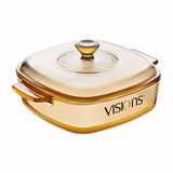 康宁（VISIONS）1L方形耐热玻璃锅汤锅奶锅煮锅炖锅 VS1RV玻璃锅 16.7cm