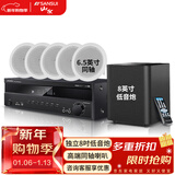 山水（SANSUI）T2 吸顶音响喇叭 5.1家庭影院音响套装 背景音乐客厅 吊顶喇叭 音箱功放家用 T2【900W功放+6.5吋喇叭*5+8吋炮】