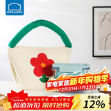 乐扣乐扣（LOCK&LOCK）清新玻璃保鲜盒微波饭盒三件套(630ml*2+便当包)LNG428S601薄荷绿