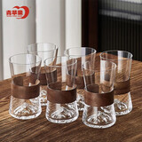 青苹果耐高温玻璃杯观山泡茶杯320ml6只 轻奢新中式家用客厅待客水杯