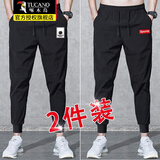 啄木鸟休闲裤男春秋季款宽松休闲运动束脚裤男士青少年男生裤子潮流男裤 枫叶+红SPORT常规 XL