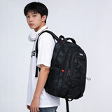 Edison高中生书包大容量初中大学生防泼水双肩包旅行背包K052-9G迷彩黑