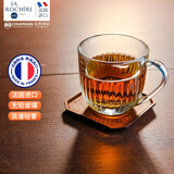 LA ROCHERE法国进口把手玻璃杯 茶杯咖啡杯喝水杯竖条纹耐热水杯办公室商务 矮款把手杯(散买无盒) 270ml 1只