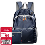 高尔夫（GOLF）双肩包男女可折叠电脑背包书包14英寸轻便户外旅行包旅游运动登山