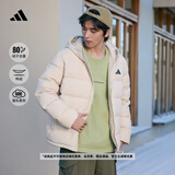 adidas 600蓬休闲保暖鸭绒连帽羽绒服男装秋冬阿迪达斯官方轻运动   矾土棕   XL