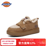 Dickies女士雪地靴舒适休闲平底鞋加绒加厚棉鞋 黄棕 37 