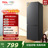 TCL171升双门双温区节能小冰箱 二级能效 节能低音 宿舍租房小型节能冰箱 以旧换新 R171L1-B 星曜灰 实惠双门冰箱