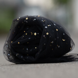 京弗 星空网纱星星纱蕾丝网纱布料拍照道具头纱亮片布网红美甲背景布 黑色金星(1米x1.5米 多件连一起