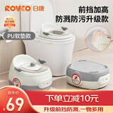 日康（rikang）儿童马桶 宝宝坐便器便盆加高前挡 PU软垫三合一功能 灰色X2004-8
