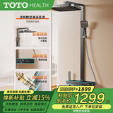 TOTOHEALTH系列浴室淋浴花洒套装恒温增压数显顶喷一体全铜喷头明装花洒整套 EH1枪灰色【冷热数显】