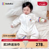 bebebus婴儿睡袋春秋冬儿童恒温分腿连体睡衣宝宝四季通用防踢被双层L码