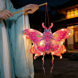 新新精艺手提灯笼新年灯笼翅膀蝴蝶花灯儿童礼物手工diy手持发光灯笼