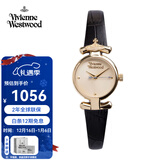 Vivienne Westwood西太后手表女士小表盘女表石英表皮带生日送女友圣诞礼物新年跨年 墨黑 VV090GDBK 23mm