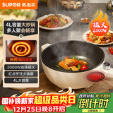 苏泊尔（SUPOR）电炒锅 电煮锅 电火锅 电蒸锅 家用多功能炖煮一体4L炒菜蒸煮插电多用途锅 CJ28A615