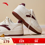 安踏元年丨女鞋板鞋冬季厚底增高休闲鞋小白鞋平底白色百搭运动鞋女 【元年】象牙白/绛红色-7 36.5