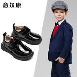 意尔康儿童皮鞋男开学必备男童皮鞋黑色表演鞋男孩亮面学生皮鞋黑色35