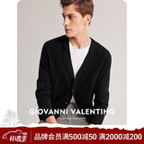 卓凡尼·华伦天奴（GIOVANNI VALENTINO）黑色含羊绒毛衣针织开衫男装秋冬季外套 黑色 L（175/92A） 