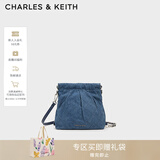 CHARLES&KEITH迷你菱格流浪包单肩斜挎双肩包包女包生日新年礼物CK2-60782390 【S号】Denim Blue深牛仔蓝色 S