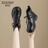 卓诗尼马丁靴女2025冬季女鞋新款英伦保暖棉鞋厚底雪地靴子加绒加厚短靴 黑色（绒里） 34