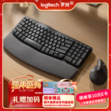 罗技（Logitech）Wave Combo 无线人体工学键鼠套装 垂直鼠标 无线蓝牙鼠标 办公键盘 无线键盘 蓝牙键盘 黑色
