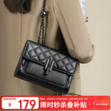 红蜻蜓（RED DRAGONFLY）包包女包真牛皮金珠链单肩斜挎腋下包送女友跨年新年生日礼物