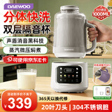 大宇家用破壁机全自动免煮2025新款隔音罩降噪 蒸汽微压 3-4-5-6人家庭豆浆机 可打五谷杂粮果蔬汁 【20叶刀】SM17 白色 1L