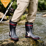 非常行（Jolly Walk）水鞋雨鞋男中筒雨靴钓鱼防水靴套鞋胶鞋筒靴 红黑 42 